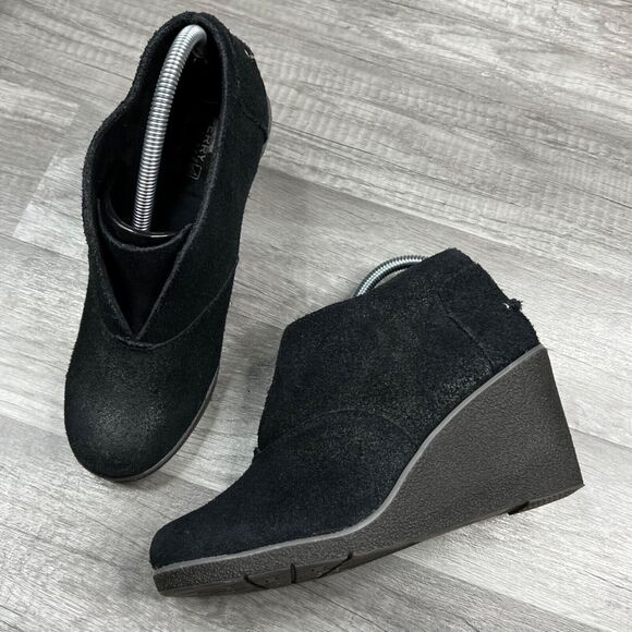 Sperry Top Sider Women's Harlow Brook Wedge Boot Bootie Black Suede Size 7 - Picture 1 of 9